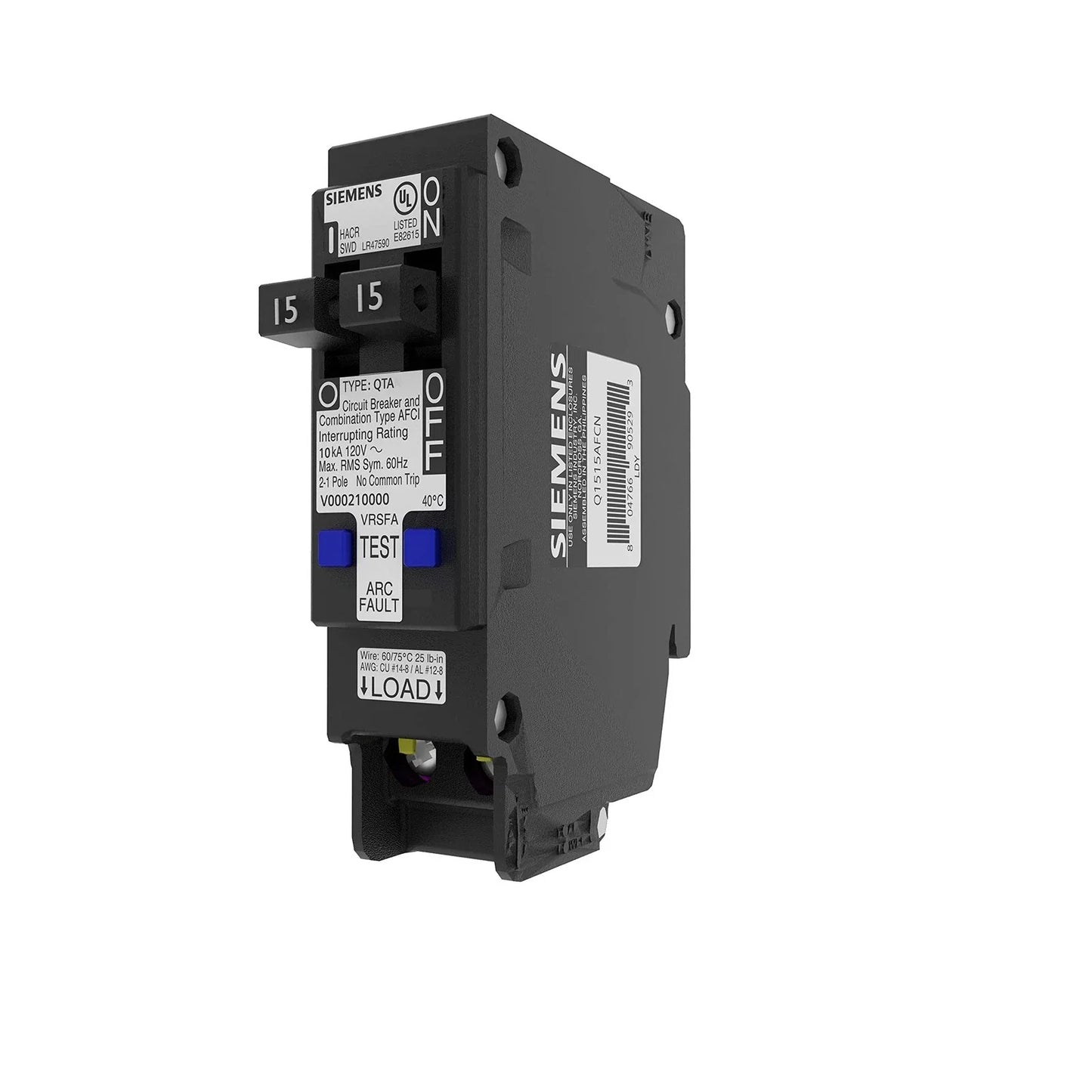 Siemens Q2020AFC Circuit Breaker | 120V 20A 1P 10kA@120V Plug-In