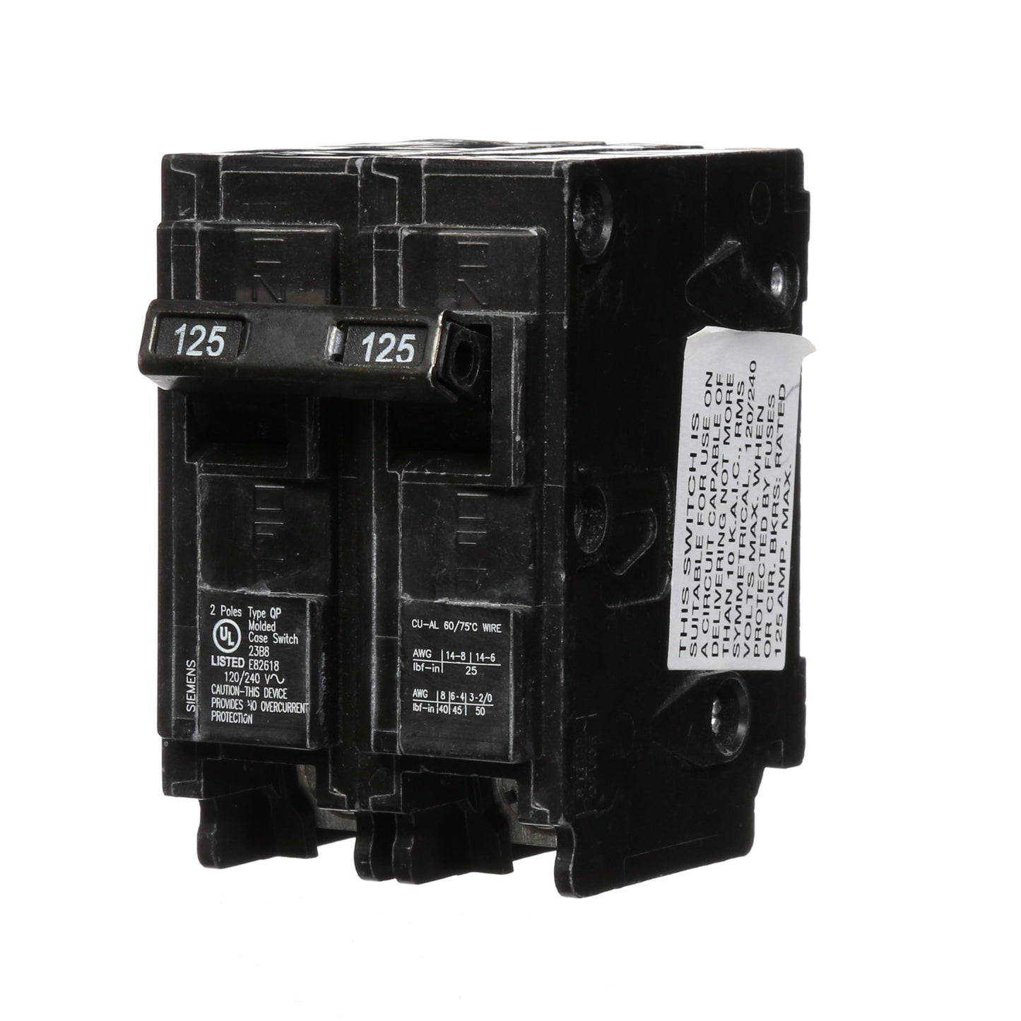 Siemens Q2125S Circuit Breaker Load Center