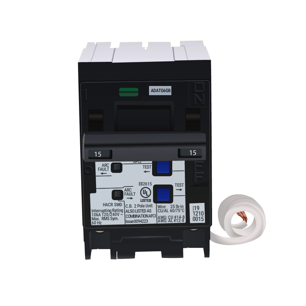 Siemens Q215AFC Circuit Breaker | 240V 15A 2P 10kA@240V Plug-In Q Series