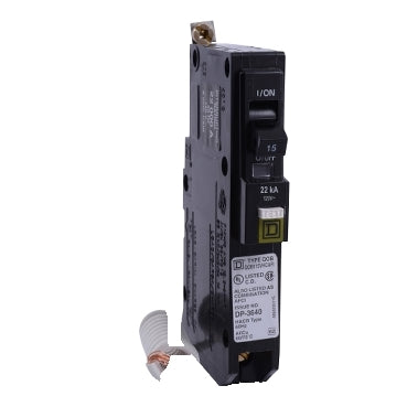 Square D QOB115VHAFI Circuit Breaker | 120V 15A 1P 22kA@120V Bolt-On QOB Series
