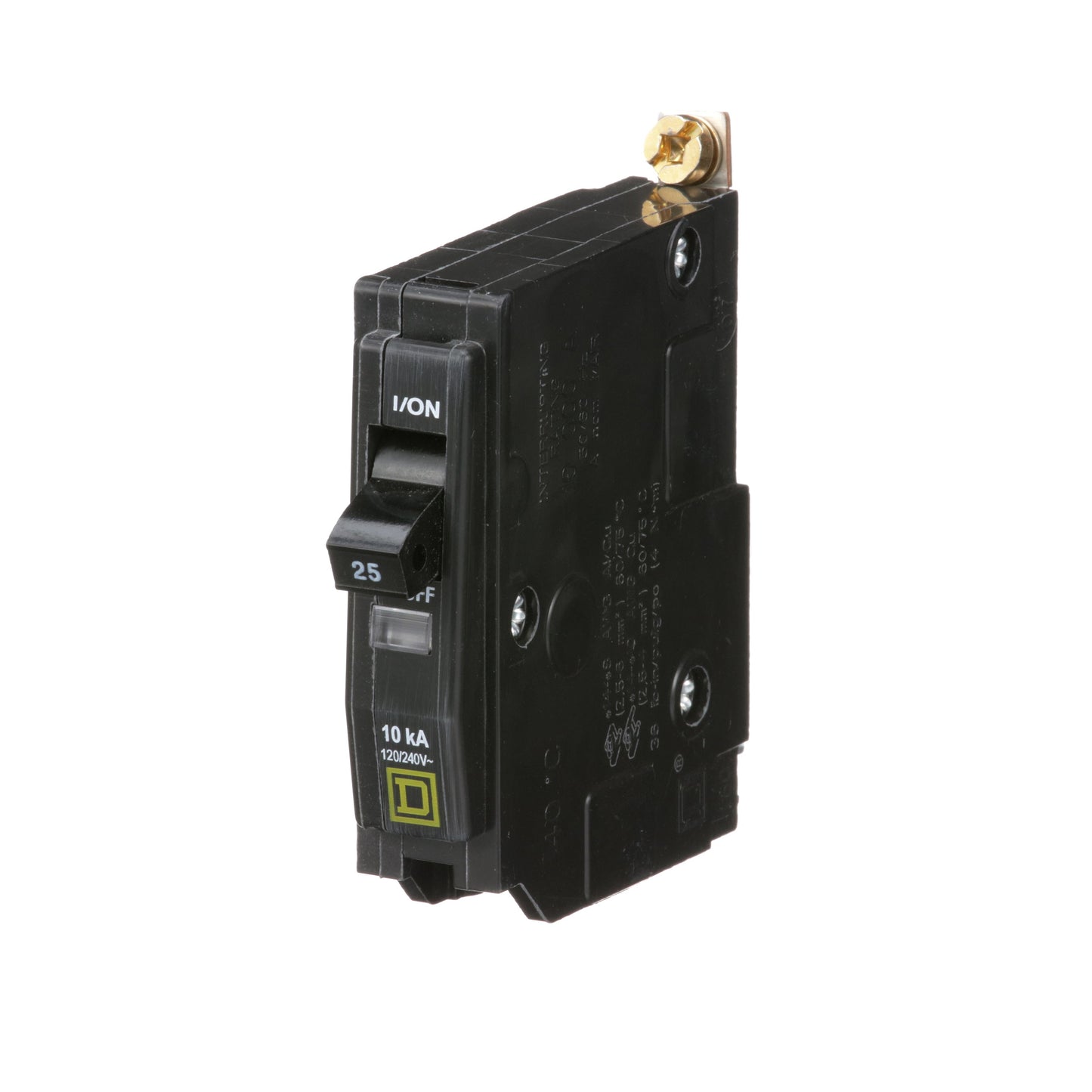 Square D QOB125 Circuit Breaker | 120/240V 25A 1P 10kA@120V Bolt-On QOB Series