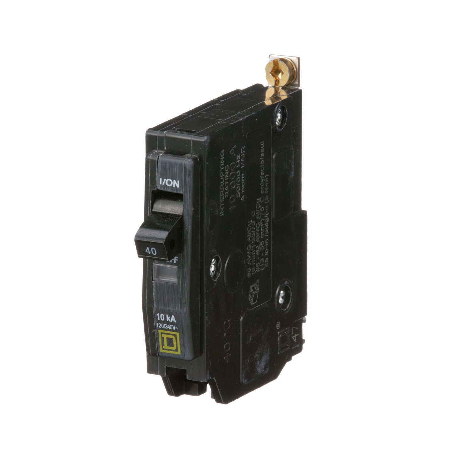 Square D QOB140 Circuit Breaker | 120/240V 40A 1P 10kA@120V Bolt-On QOB Series