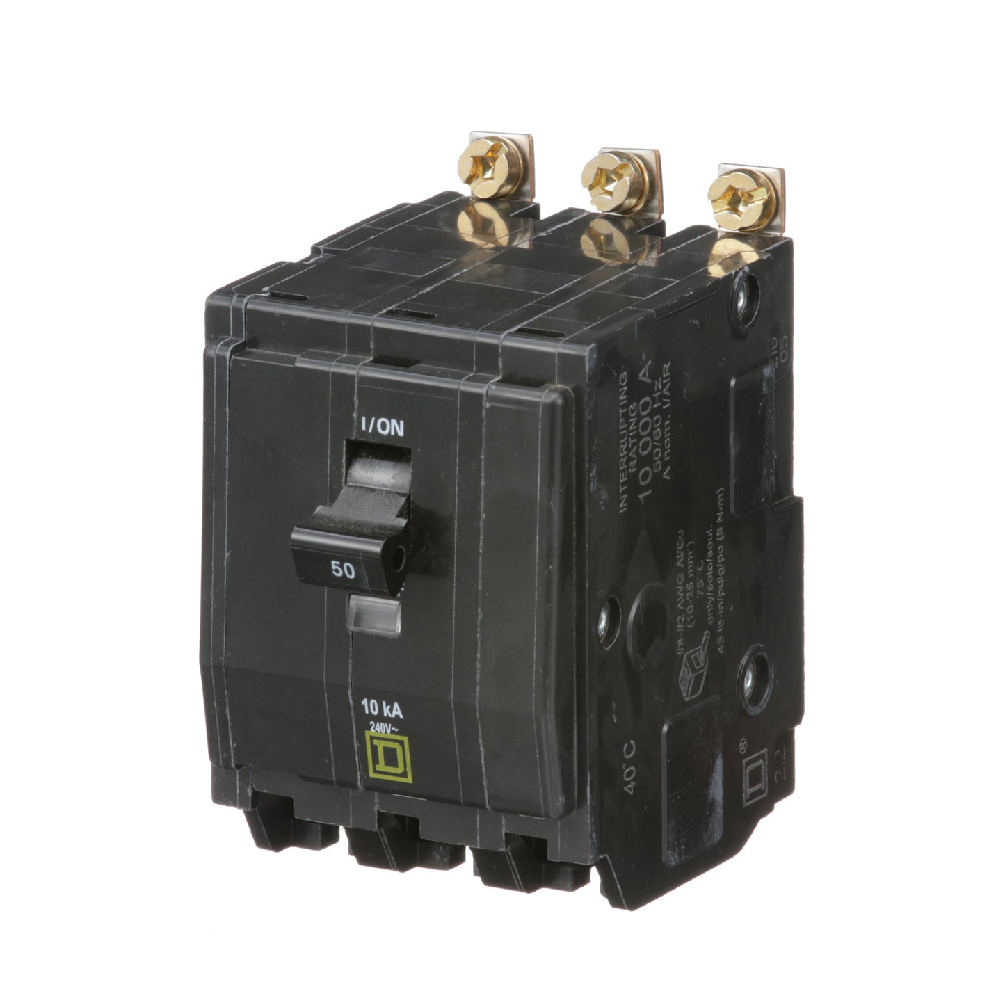 Square D QOB350 Circuit Breaker | 240V 50A 3P 10kA@240V Bolt-On QOB Series