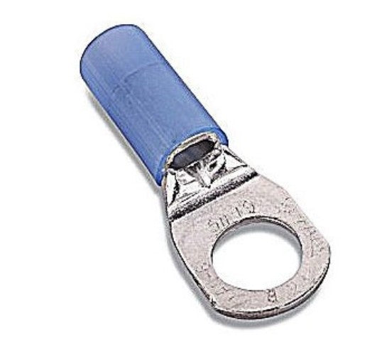 T&B RE614 Insulated Ring Terminal | 6-5 AWG Blue Nylon 1/4" Stud