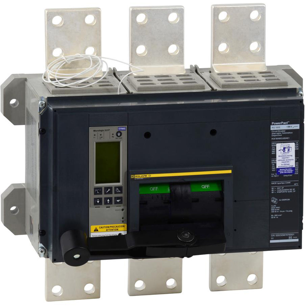 Square D RGF36160U63AE1 Circuit Breaker | 600V 1600A 3P 35kA@480V Bolt-On Powerpact