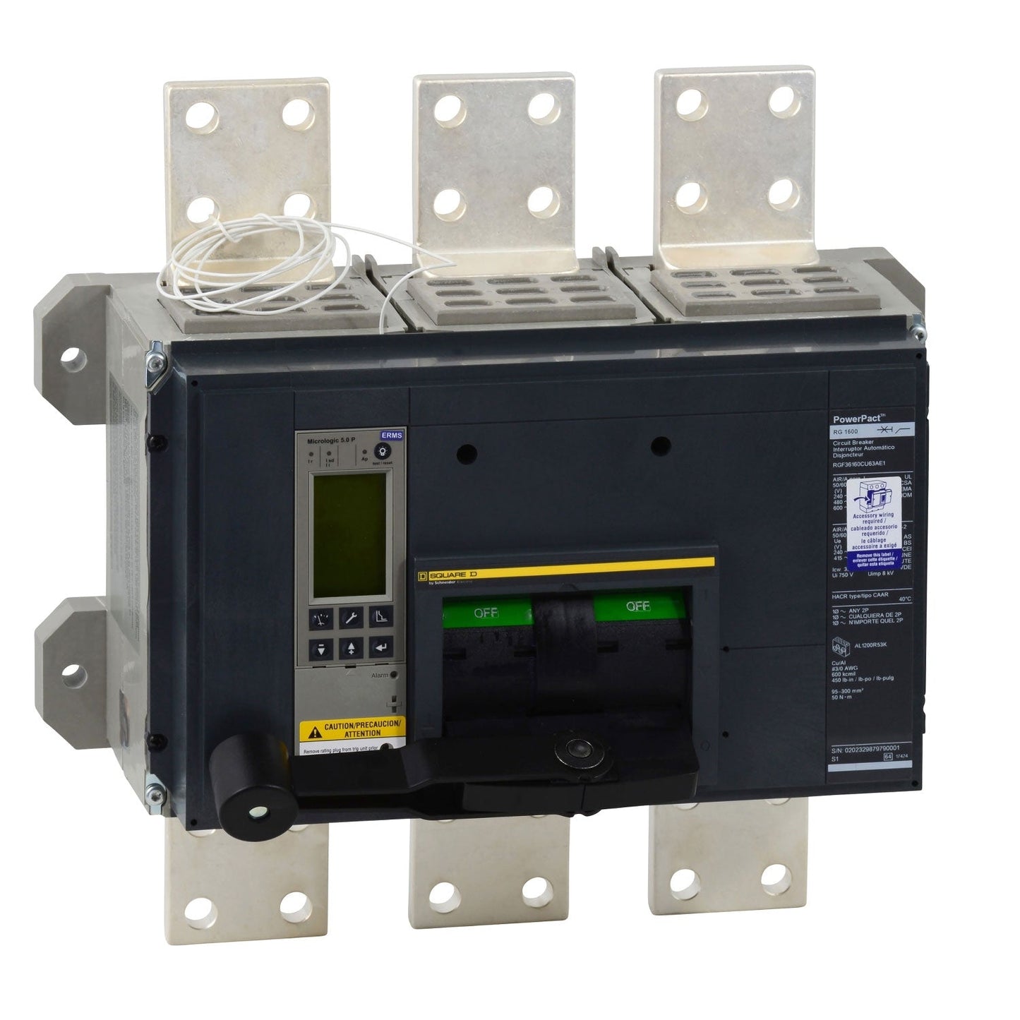 Schneider Electric RJF36200U63AE1 Molded Case Circuit Breaker 600V 2000A 3 pole 65kA@480V Powerpact