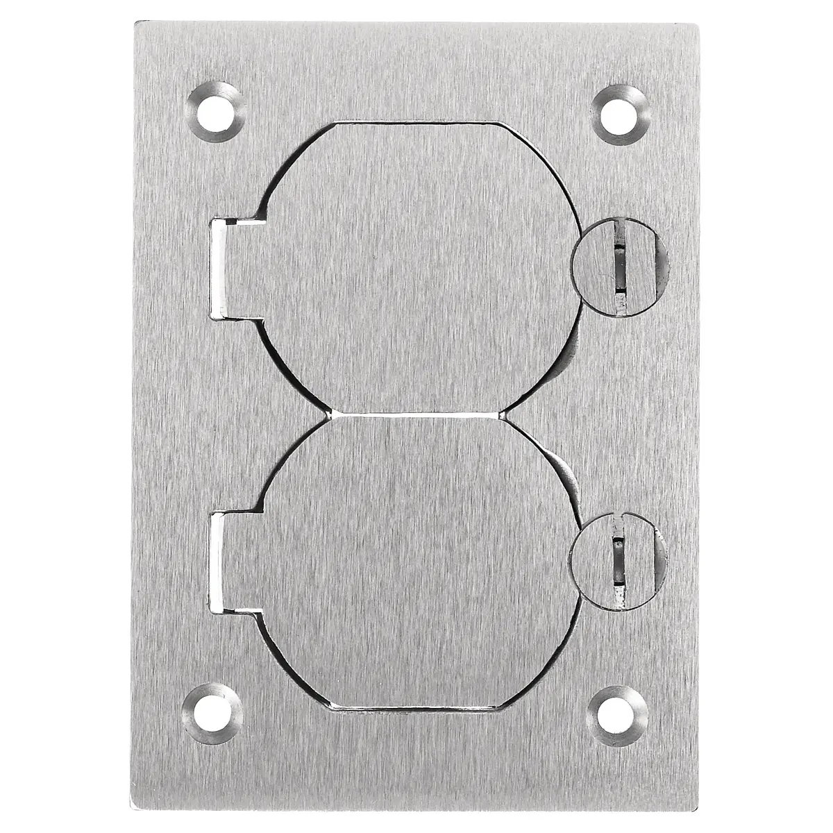 Hubbell SA3825 Enclosures | 1-Gang Cover Rectangular Duplex Flap Aluminum Flush Concrete Floor Box Series