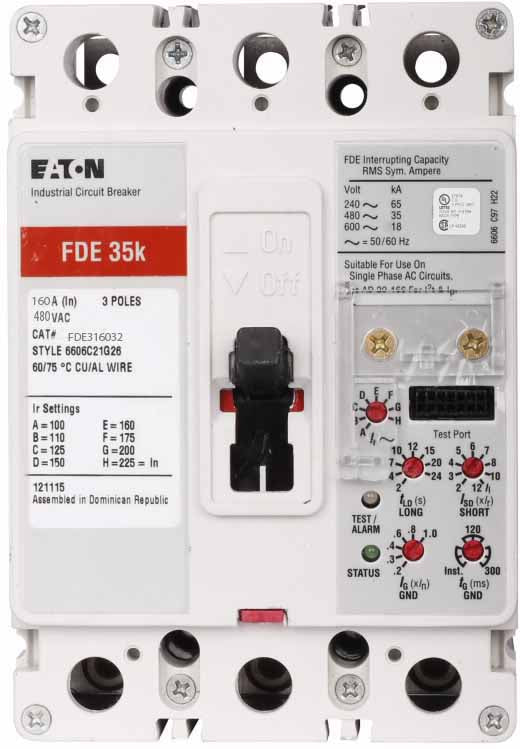 Cutler Hammer FDE316032 Circuit Breaker | 480V 160A 3P 35kA@480V Bolt-On Series C