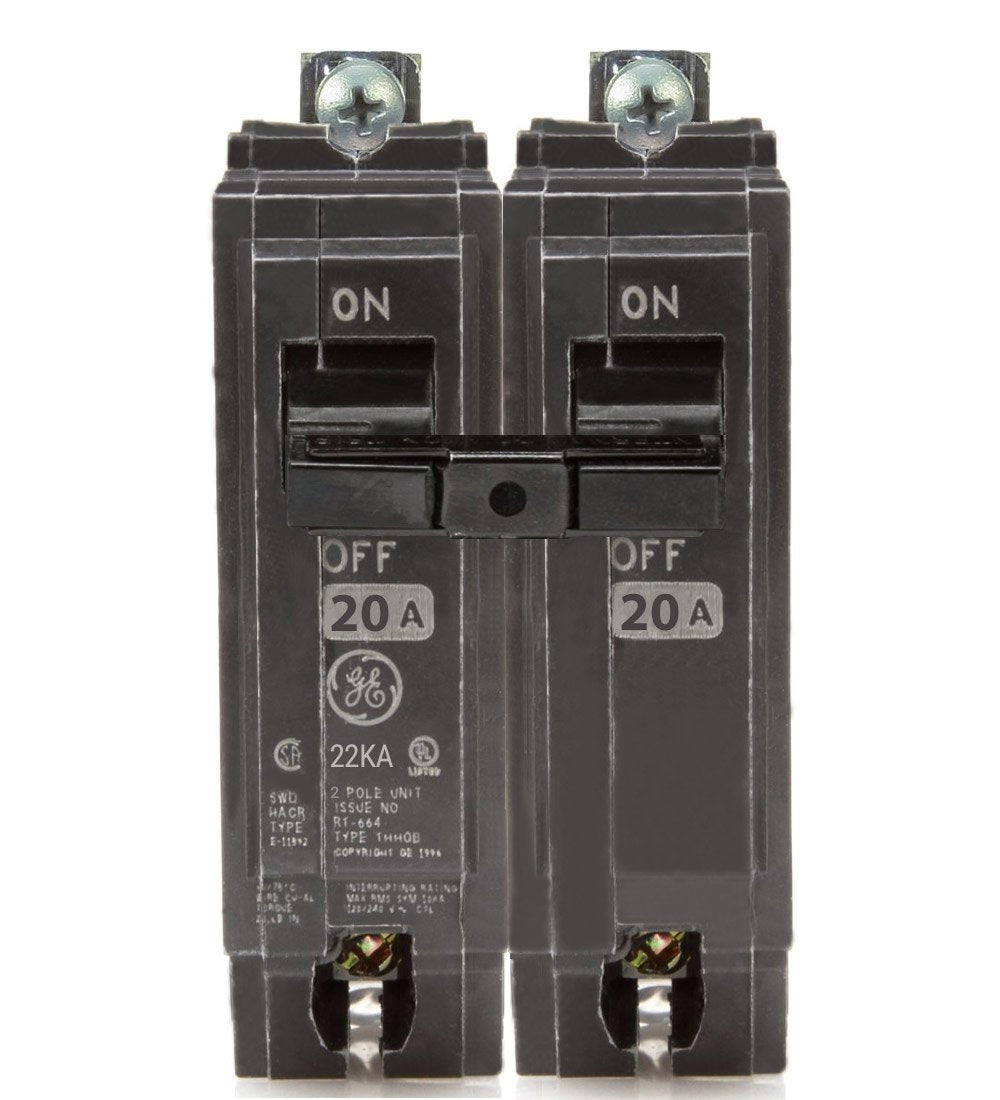 General Electric THHQB2120 Circuit Breaker | 240V 20A 2P 22kA@240V Bolt-On Q-Line