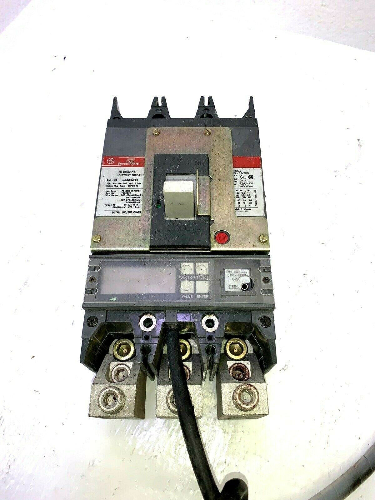 General Electric SGLB36BD0150 Circuit Breaker | 600V 150A 3P 65kA@480V Bolt-On Spectra Series