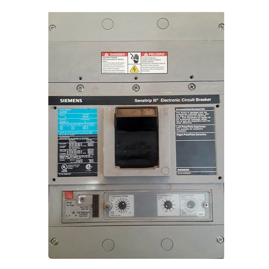 Siemens SJD69400G Circuit Breaker | 600V 400A 3P 35kA@480V Bolt-On Sentron Series