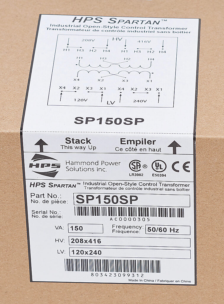 Hammond Power Solutions SP150SP Transformer | Single-Phase 208x416V Seismic Compliant