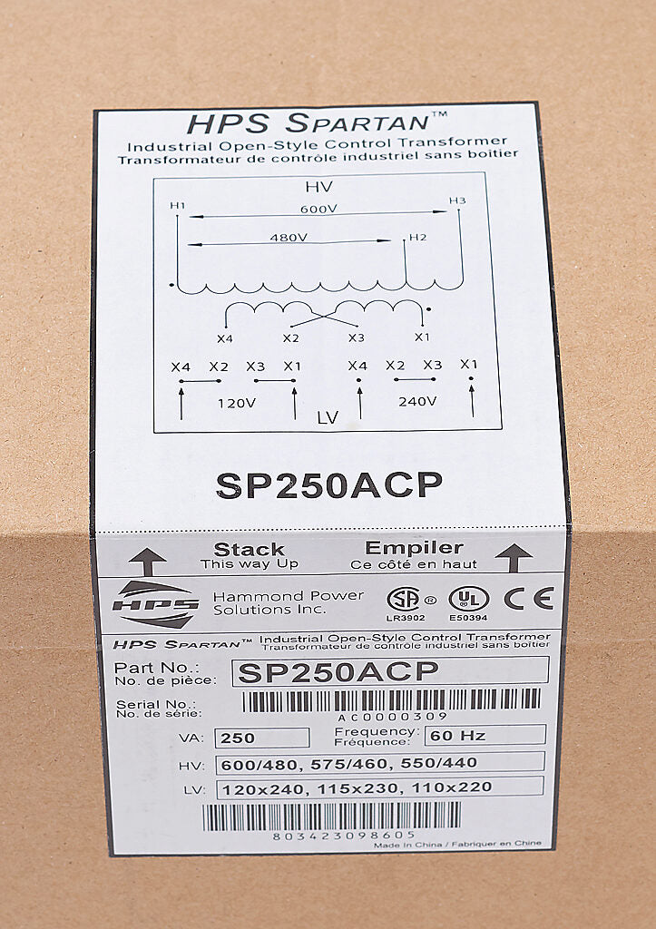 Hammond Power Solutions SP250ACP Transformer 600/480V to 120x240V