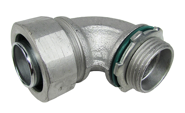 ACP ST90400 Liquidtight Connector | 90 Deg 4-inch Threaded x Compression Malleable Iron Chromate Finish
