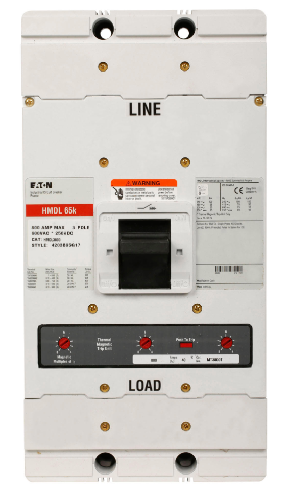 Eaton, Cutler Hammer HMDLB3800FT33W Circuit Breaker | Series C HMDLB 600V 800A