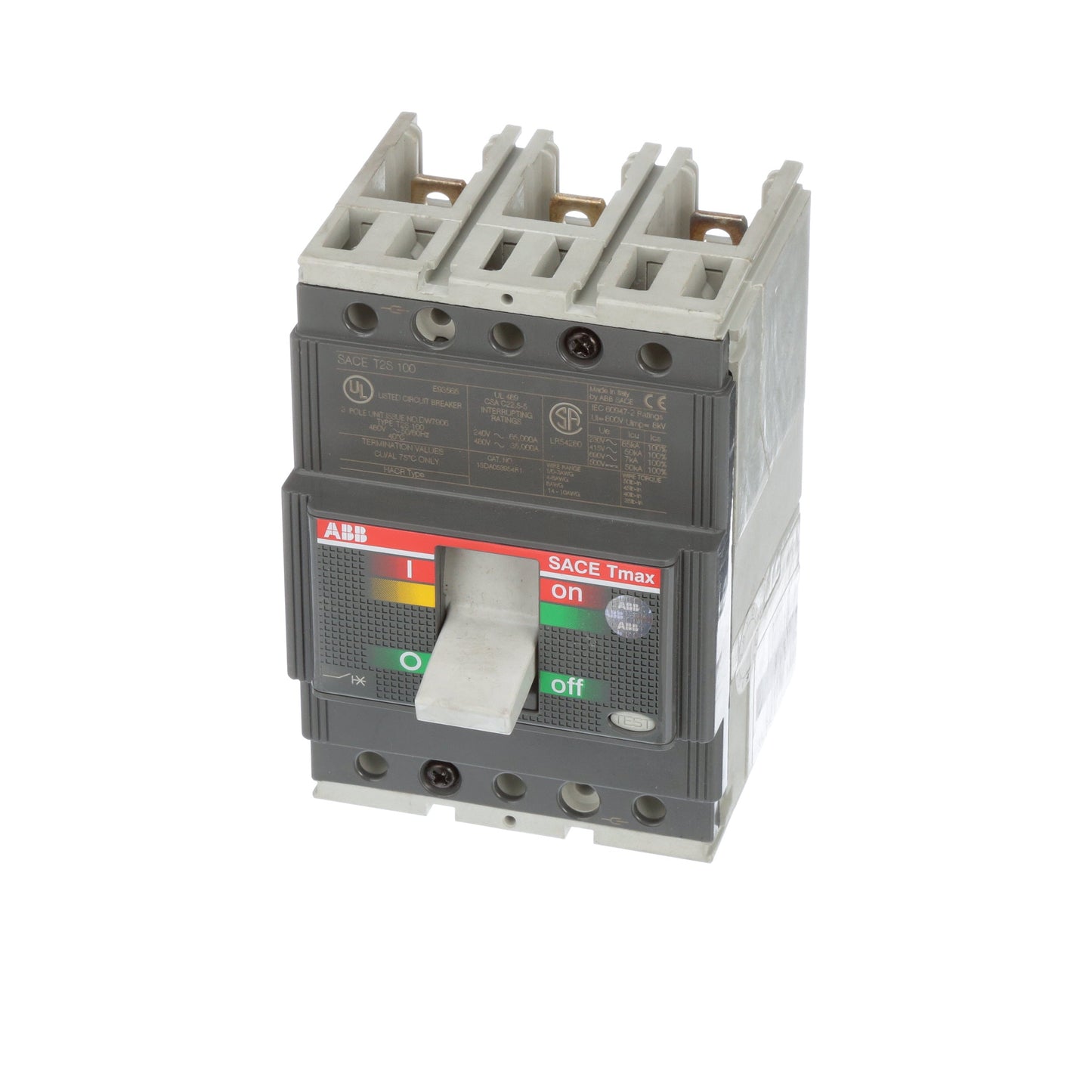 ABB T2S040TW Circuit Breaker | 480V 40A 3P 35kA@480V Bolt-On SACE Tmax T2S
