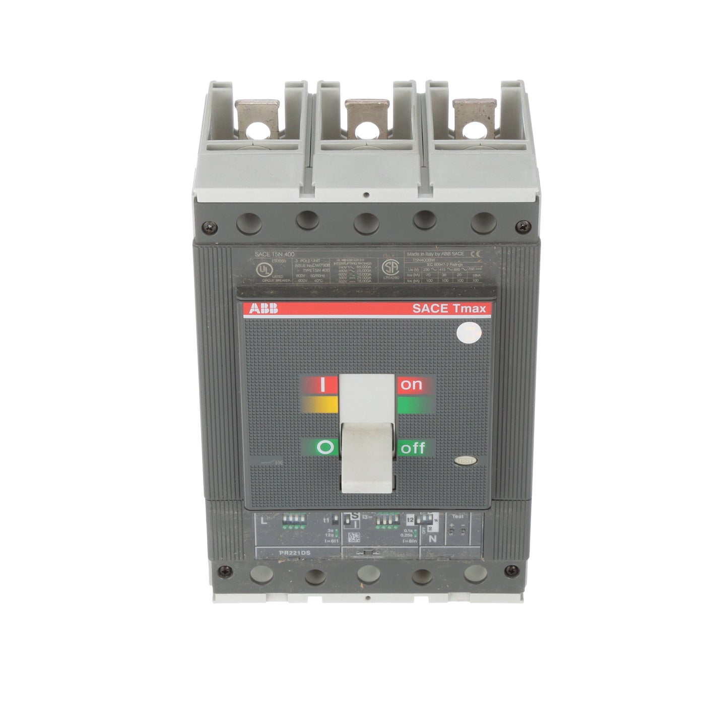 ABB T5N400BW Circuit Breaker | 600V 400A 3P 25kA@480V Bolt-On SACE Tmax