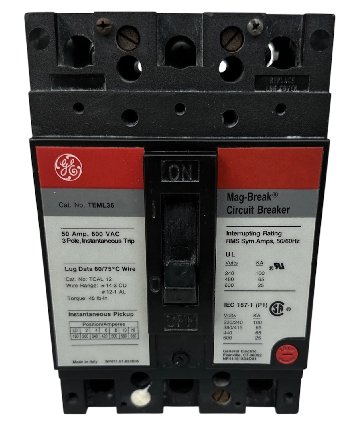 General Electric TEML36100WL Circuit Breaker | TEML Series TEML 600V 100A