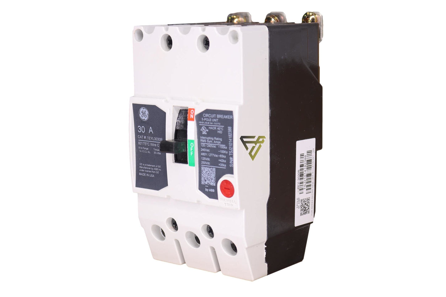 General Electric TEYL3030B Circuit Breaker | 480V 30A 3P 65kA@480V Bolt-On TEYL Series