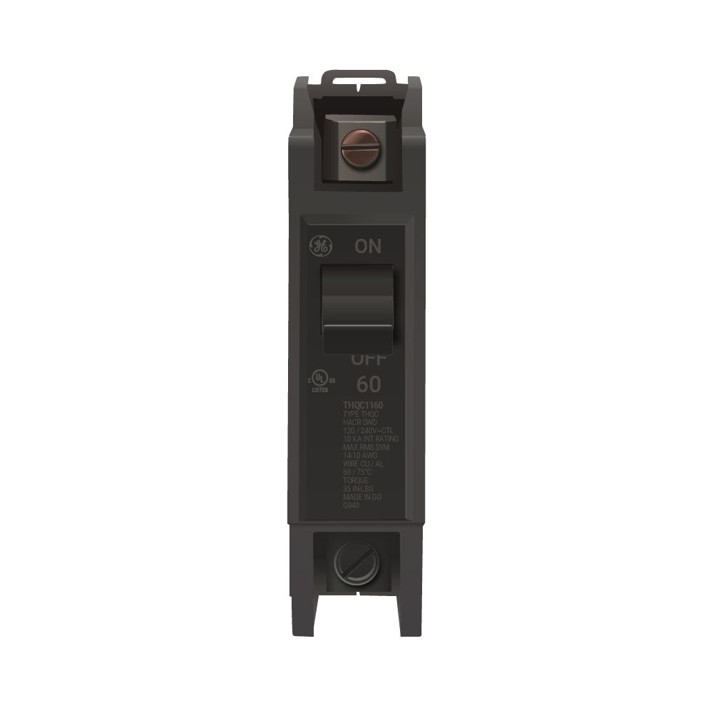 General Electric THQC1160 Circuit Breaker | 240V 60A 1P 10KA@240V Bolt-On Thermal Magnetic Q-Line