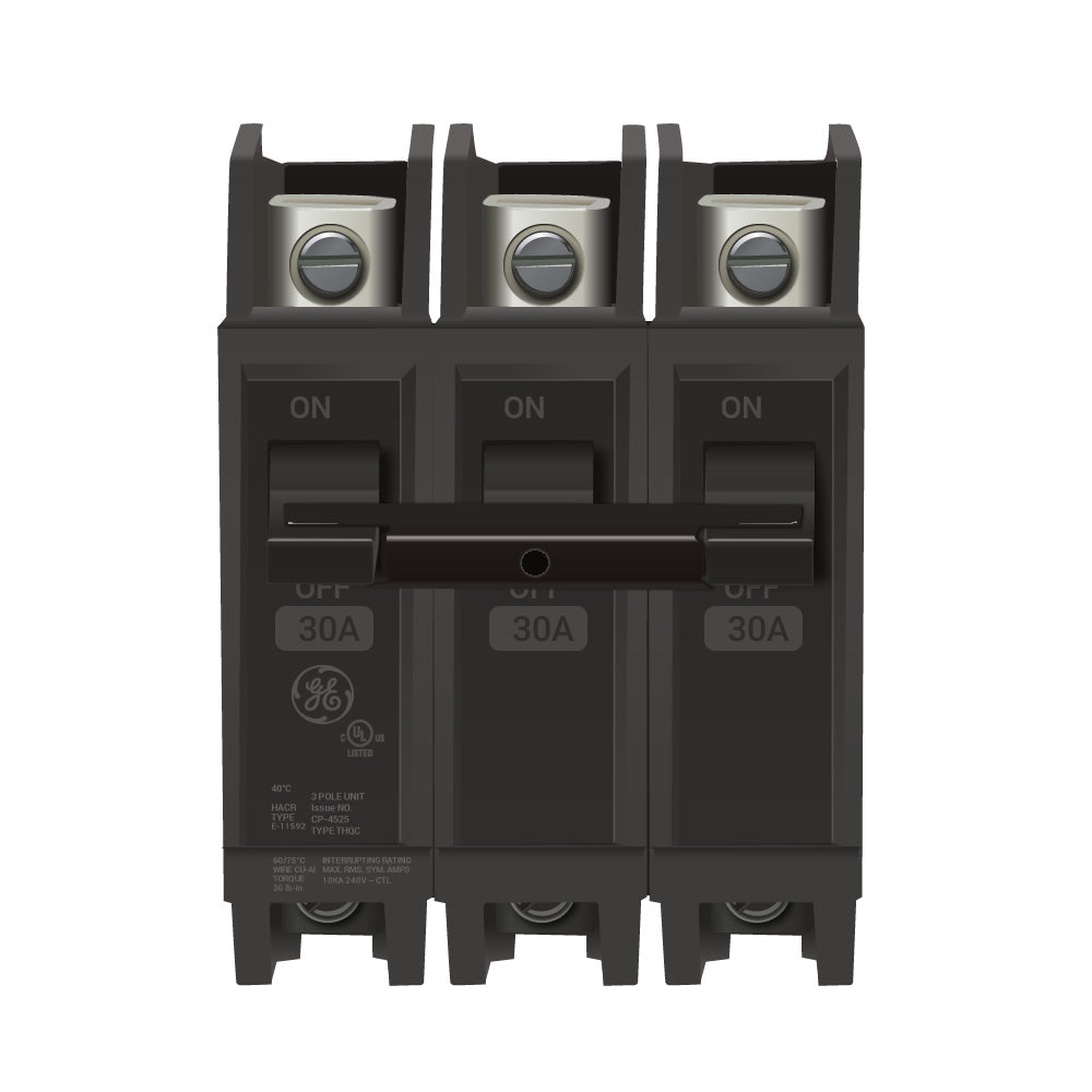 General Electric THQC32030 Circuit Breaker | 240V 30A 3P 10kA@240V Bolt-On Thermal Magnetic Q-Line