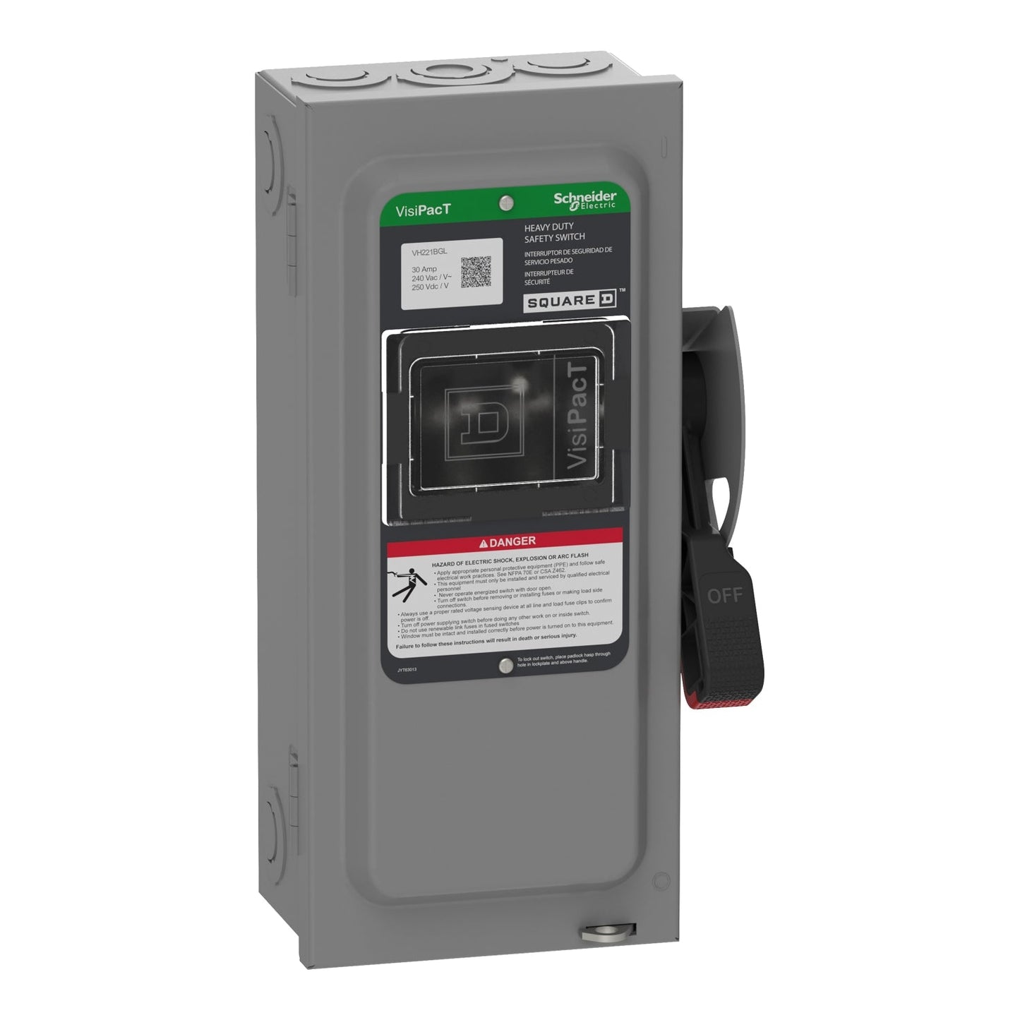 Square D VH221BGL Disconnect Switch | 240V 30A 2P Fusible VH