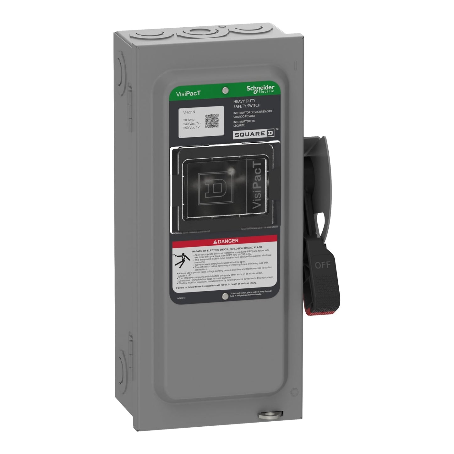 Square D VH221N Disconnect Switch | 240VAC 30A 2P Fusible VH