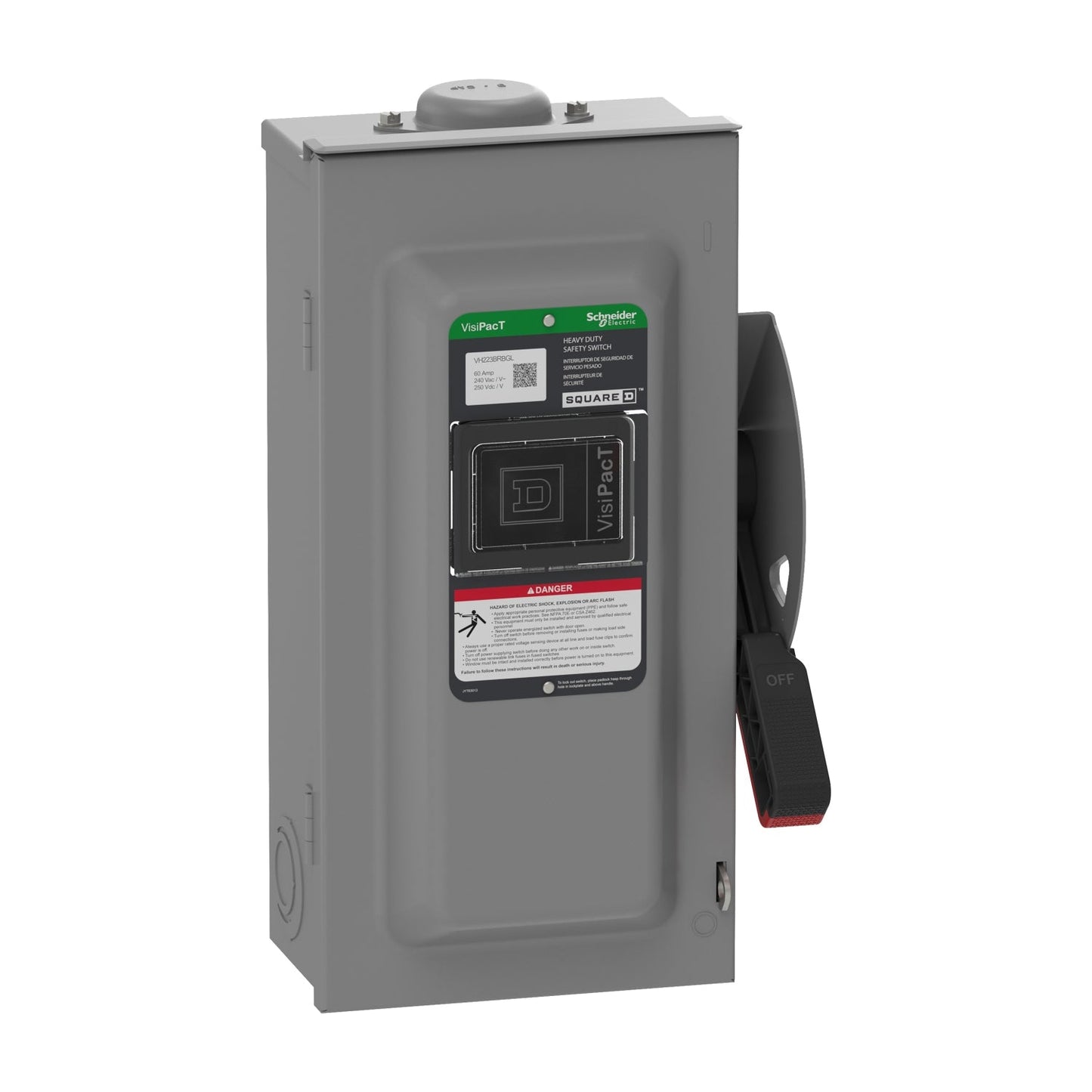 Square D VH223BRBGL Disconnect | 240V 100A 2P Fusible Switch VH