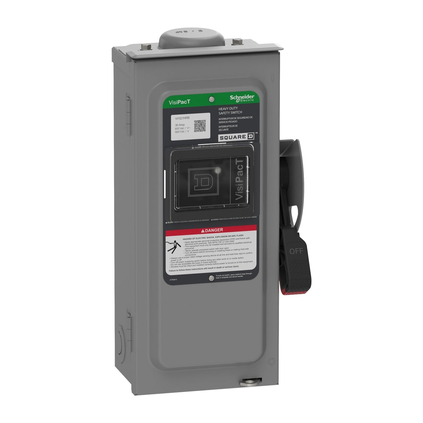 Square D VH321NRB Disconnect | 240VAC 30A 3P Fusible Switch VH