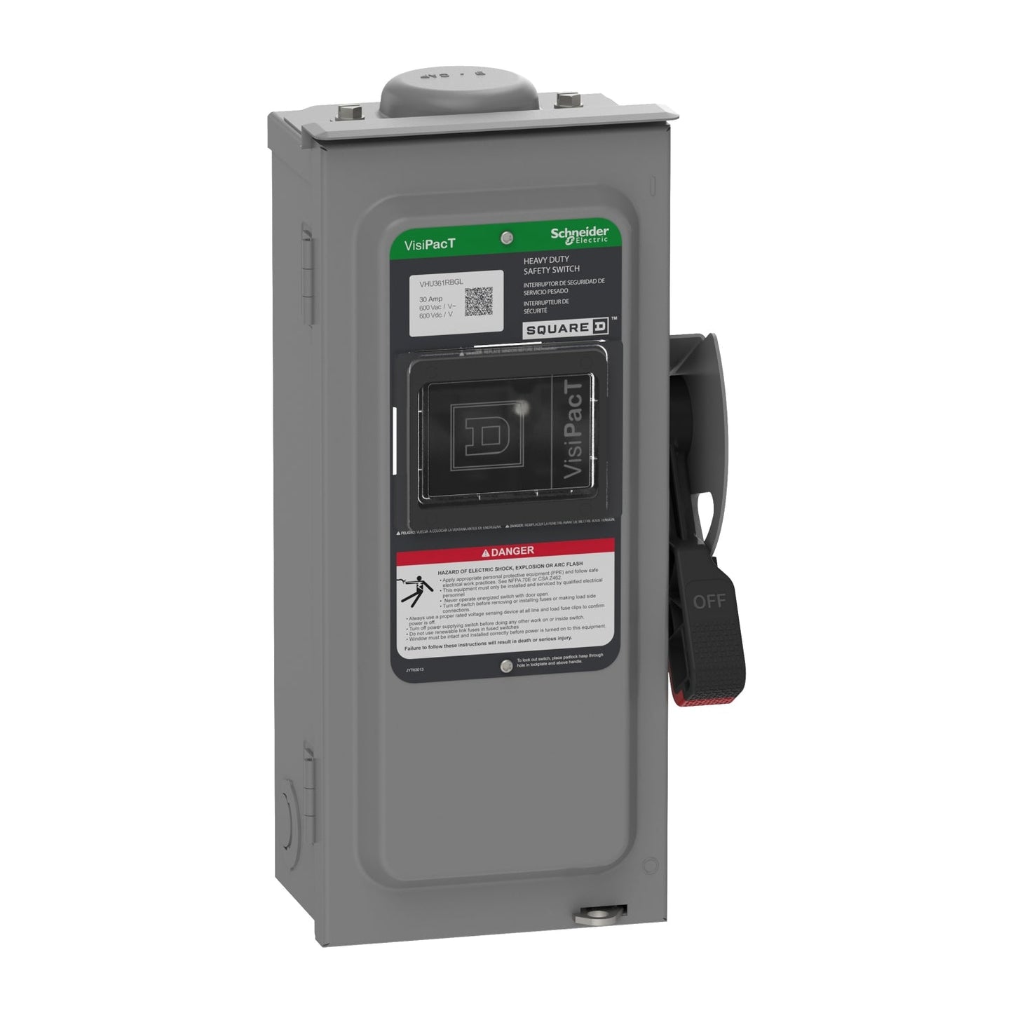 Square D VHU361RBGL Disconnect Switch | 600V 30A 3P Non-Fusible