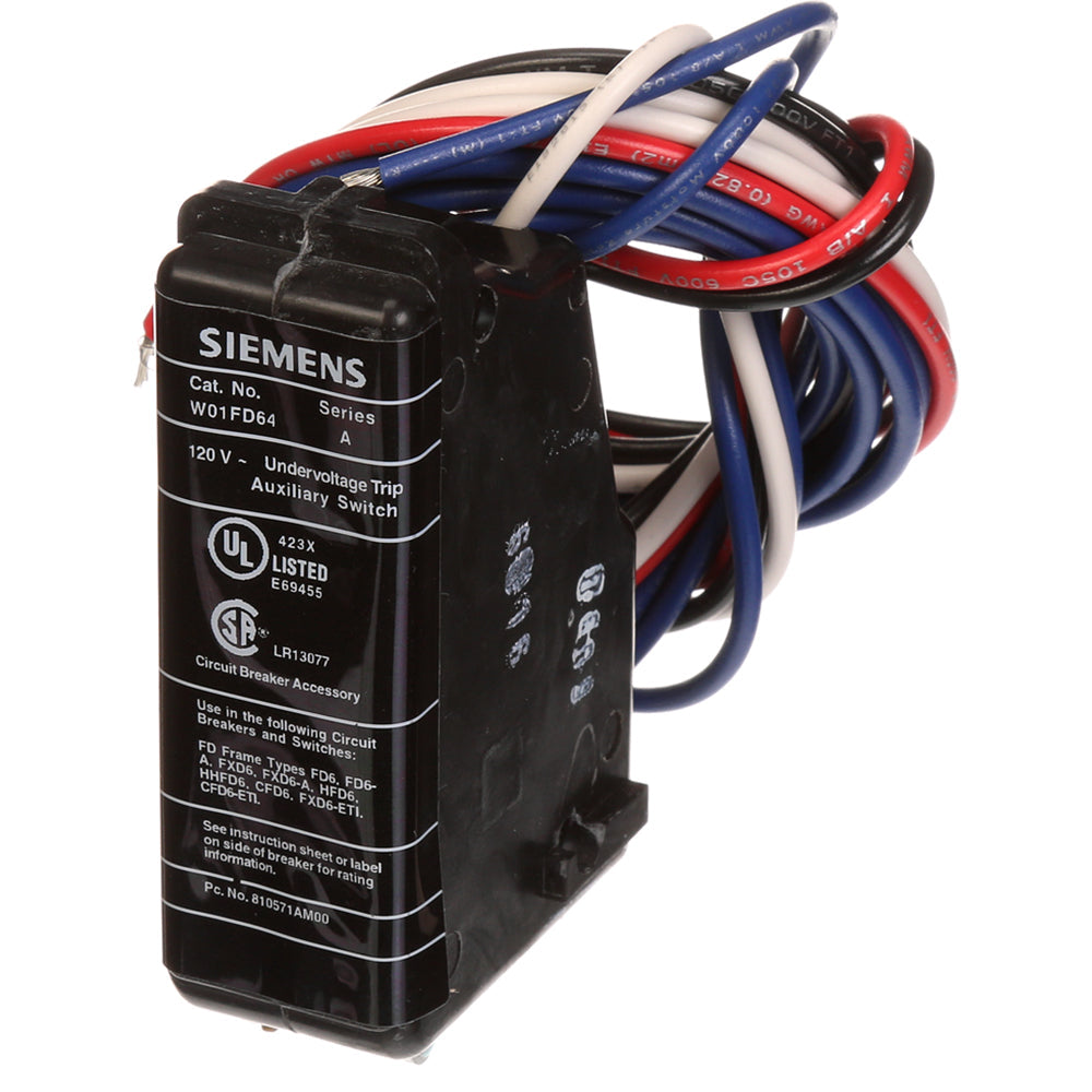 Siemens W01FD64 Circuit Breaker Under Voltage Release 120/120V Sentron Series