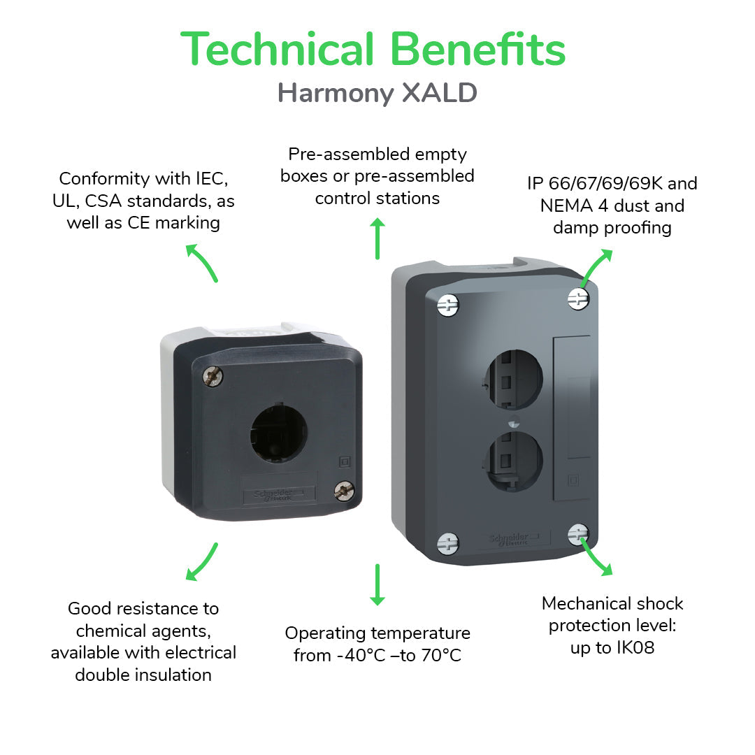 Square D XALD101H29H7 Control Stations | 600VAC XALD