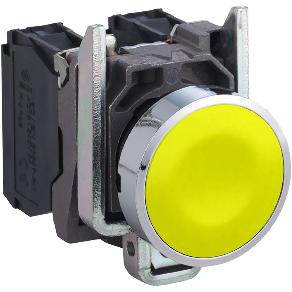 Square D XB4BA51 Push button switch | 22mm Yellow Flush 1NO Harmony XB4