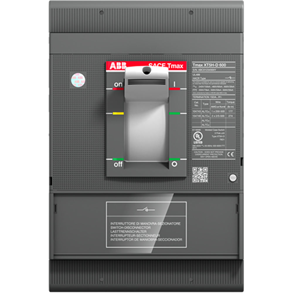 ABB XT5HU340ADFF000XXX Circuit Breaker | 600V 400A 3P 65kA@480V Bolt-On