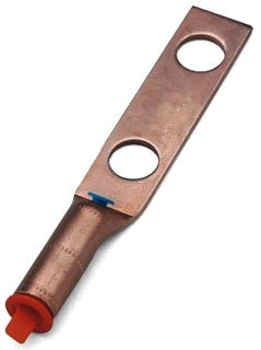 Burndy YGA282N Compression Grounding Lug 2-Hole Terminal Copper 4/0 AWG 1/2" Stud