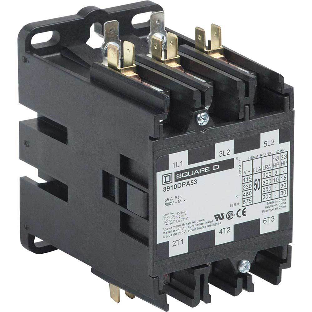 Square D 8910DPA53V06 Contactor 3P 600V 50A 440V Coil Class 8910