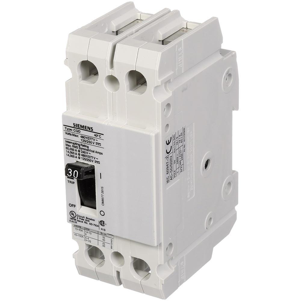 Siemens CQD230 Circuit Breaker | 480V 30A 2P 14kA@480V Feed-Thru CQD Series