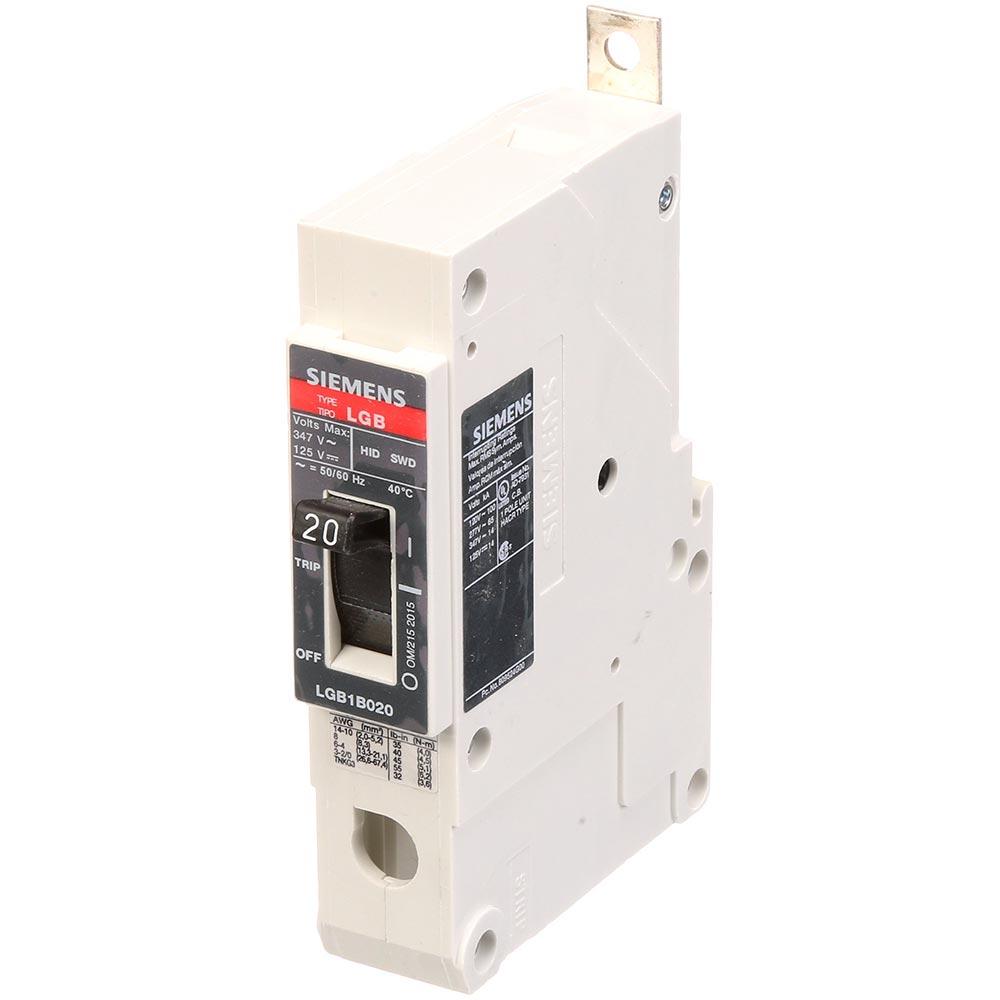 Siemens LGB1B020B Molded Case Circuit Breaker | 347V 20A 1P 65kA@277V Bolt-On VL Series