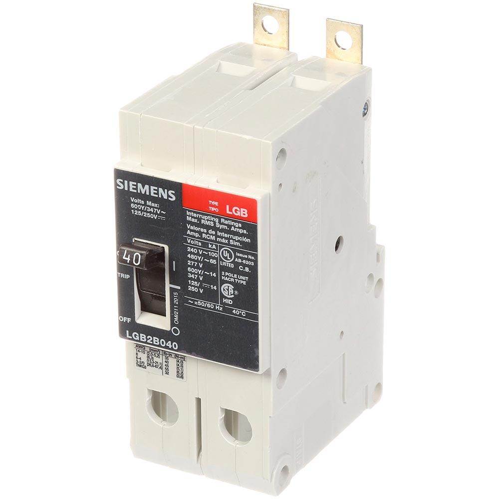 Siemens LGB2B040B Circuit Breaker | 600V 40A 2P 100kA@240V Bolt-On VL Series