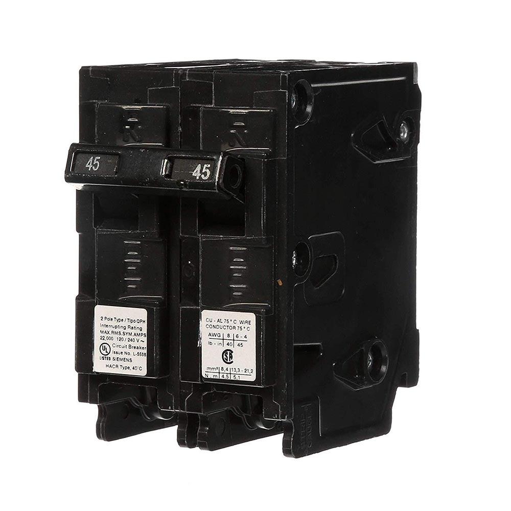 Siemens Q245H Circuit Breaker | 240V 45A 22kA@240V Plug-In Q Series