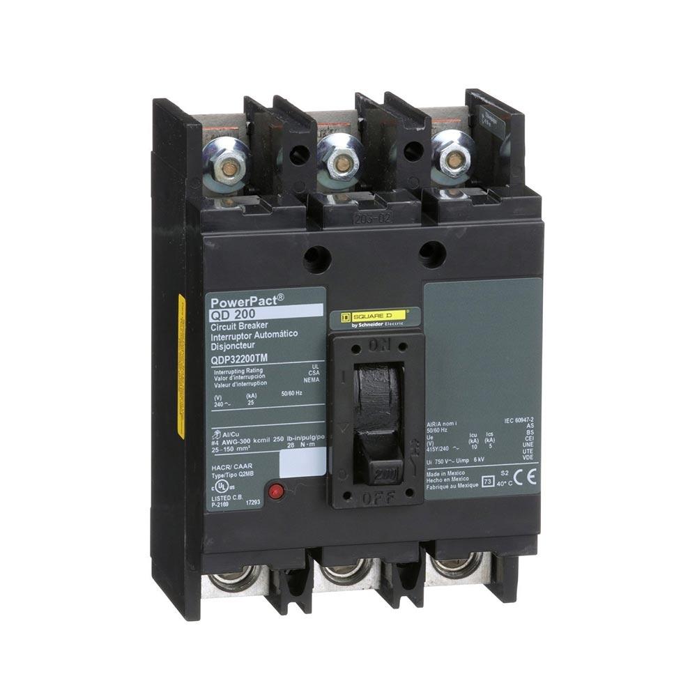 Square D QDP32200TM Circuit Breaker | 240V 200A 3P 25kA@240V Bolt-On Powerpact QDP