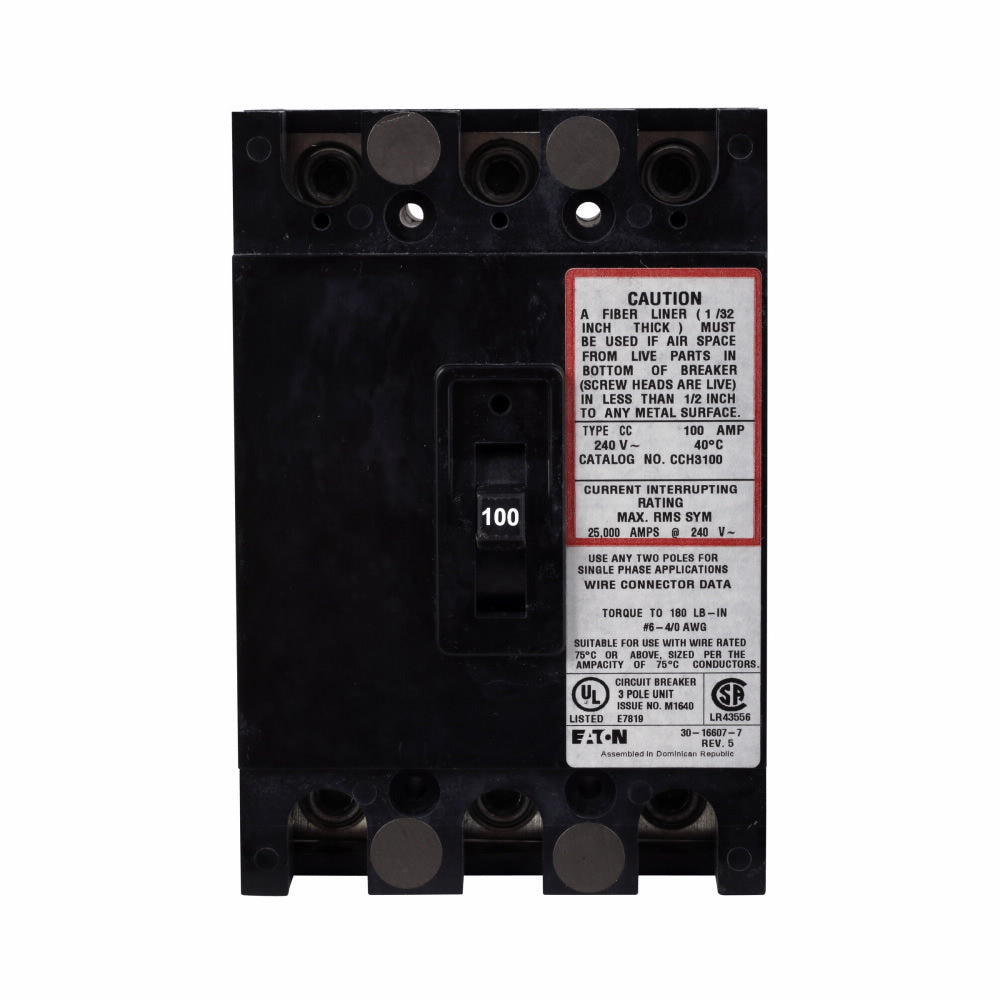 CCH3100 - Cutler Hammer Feed-Thru 100 Amp 3 Pole Circuit Breaker - Essential Electric Supply