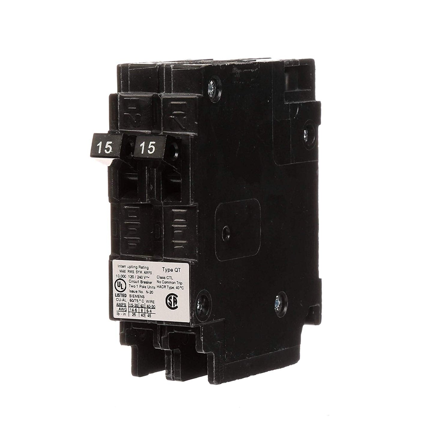 Siemens Q1515 Circuit Breaker | 120V 15A 1P 10kA@240V Plug-In Q Series