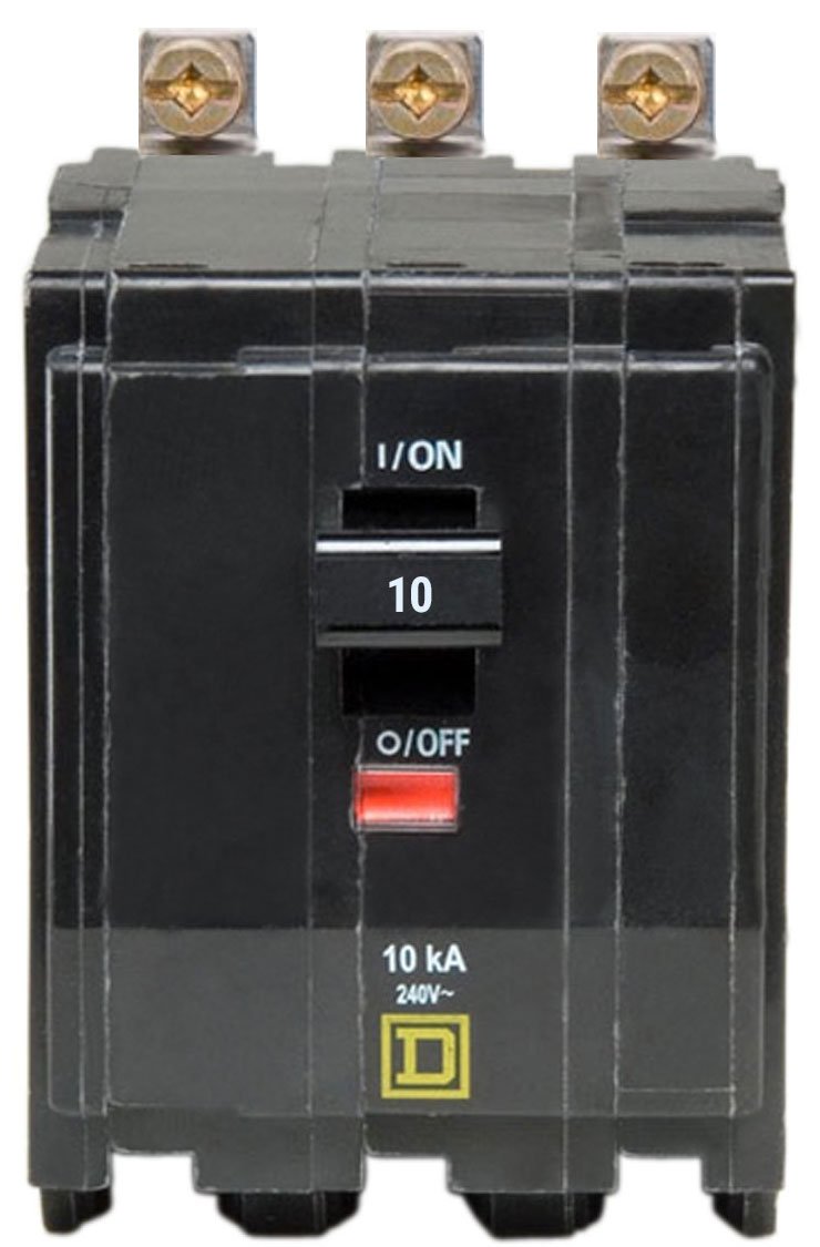 Square D QOB310 Circuit Breaker | 240V 10A 3P 10kA@240V Bolt-On QOB Series