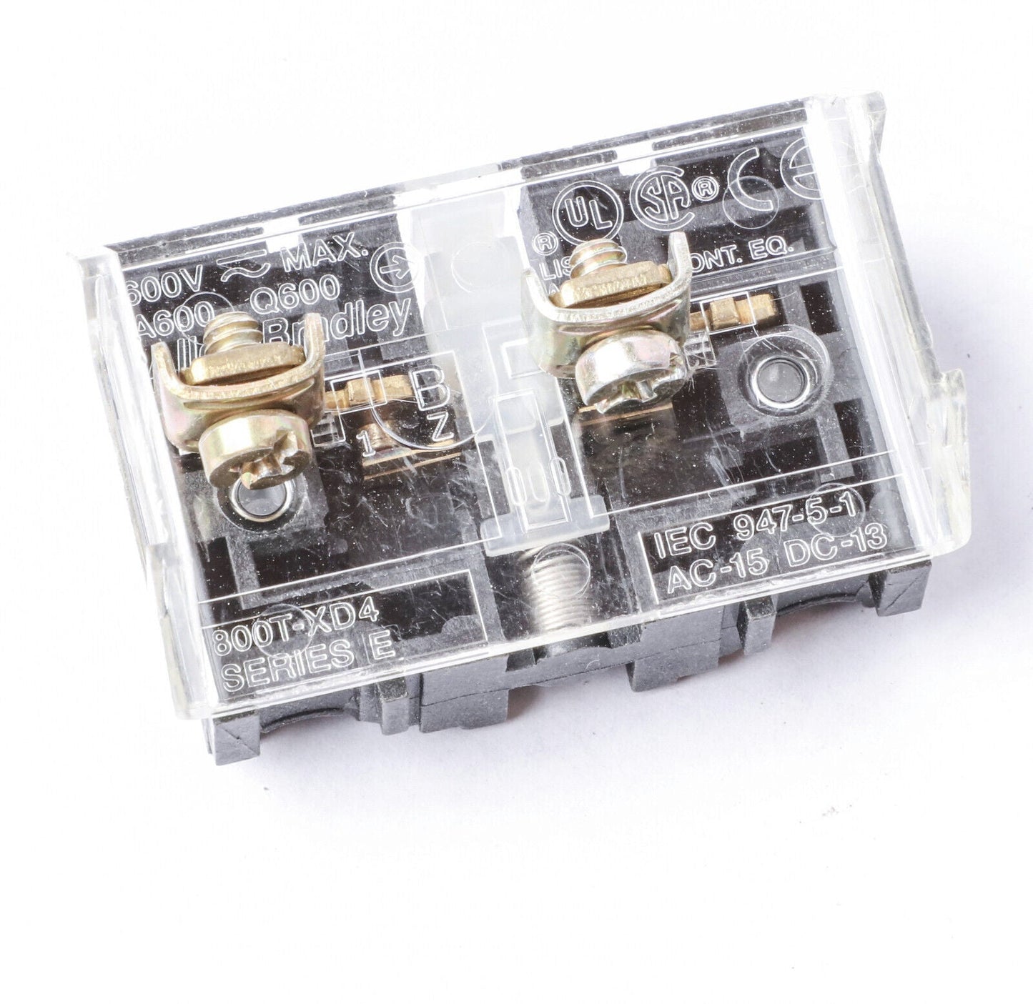 Eaton 800T-XD4 Contactor And Motor Starter Auxiliary | 30 mm Base Mount Single NC Late Break Shallow 800T