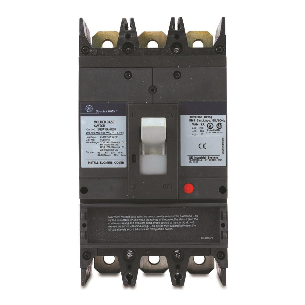 General Electric SGDA36AN0600 Circuit Breaker | 600V 600A 3P 65kA@240V Bolt-On Spectra Series