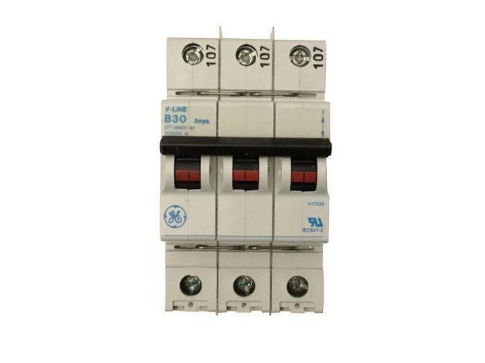 General Electric V17330 Circuit Breaker | 277V 30A 3P 10kA@277V Feed-Thru V-Line