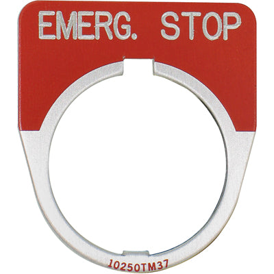 Cutler-Hammer 10250TM13 Pushbutton Legend Plate E-STOP 30mm Panel Mount 10250T Series