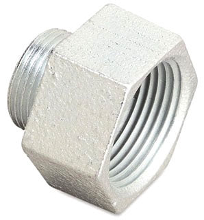 Thomas & Betts 1245 Conduit Fitting | Male Enlarger Hex Head Malleable Iron 1/2" to 3/4"