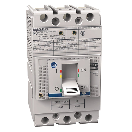 Allen-Bradley 140G-G3C3-C35 Circuit Breaker | 600V 35A 3P 35kA@480V Bolt-On Bulletin 140G